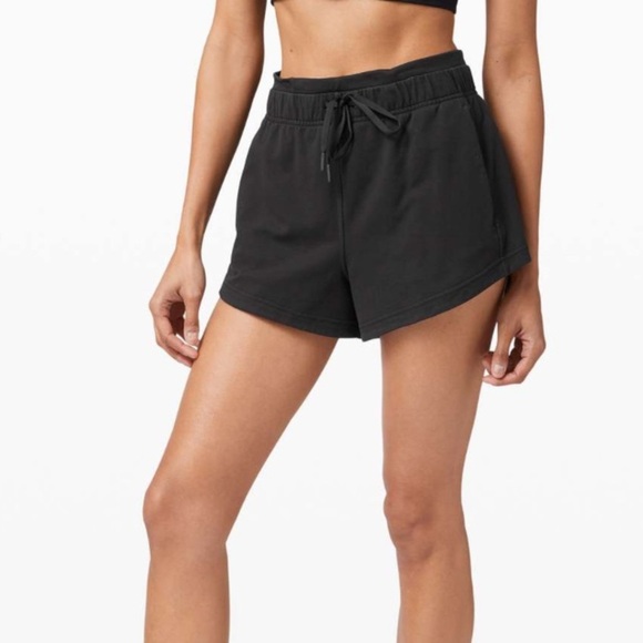 Lululemon Inner Glow Short 3" *Terry Size 2 - Black - Picture 1 of 5
